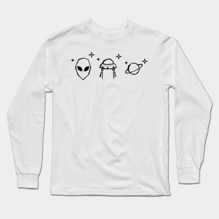 Space Rocket Stars Moon Planets Astronaut Shooting Stars Future Cute Long Sleeve T-Shirt